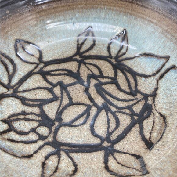 VTG Jan P Pots Studio Signed‎ Wheel-Thrown SGRAFFITO BOWL 80s Mahogony Glaze - Picture 3 of 8